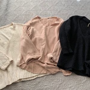 3 PC BUNDLE Free People Sweaters SZ M/L